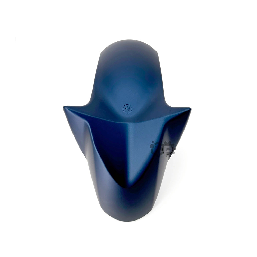 Blue plastic object on a white background