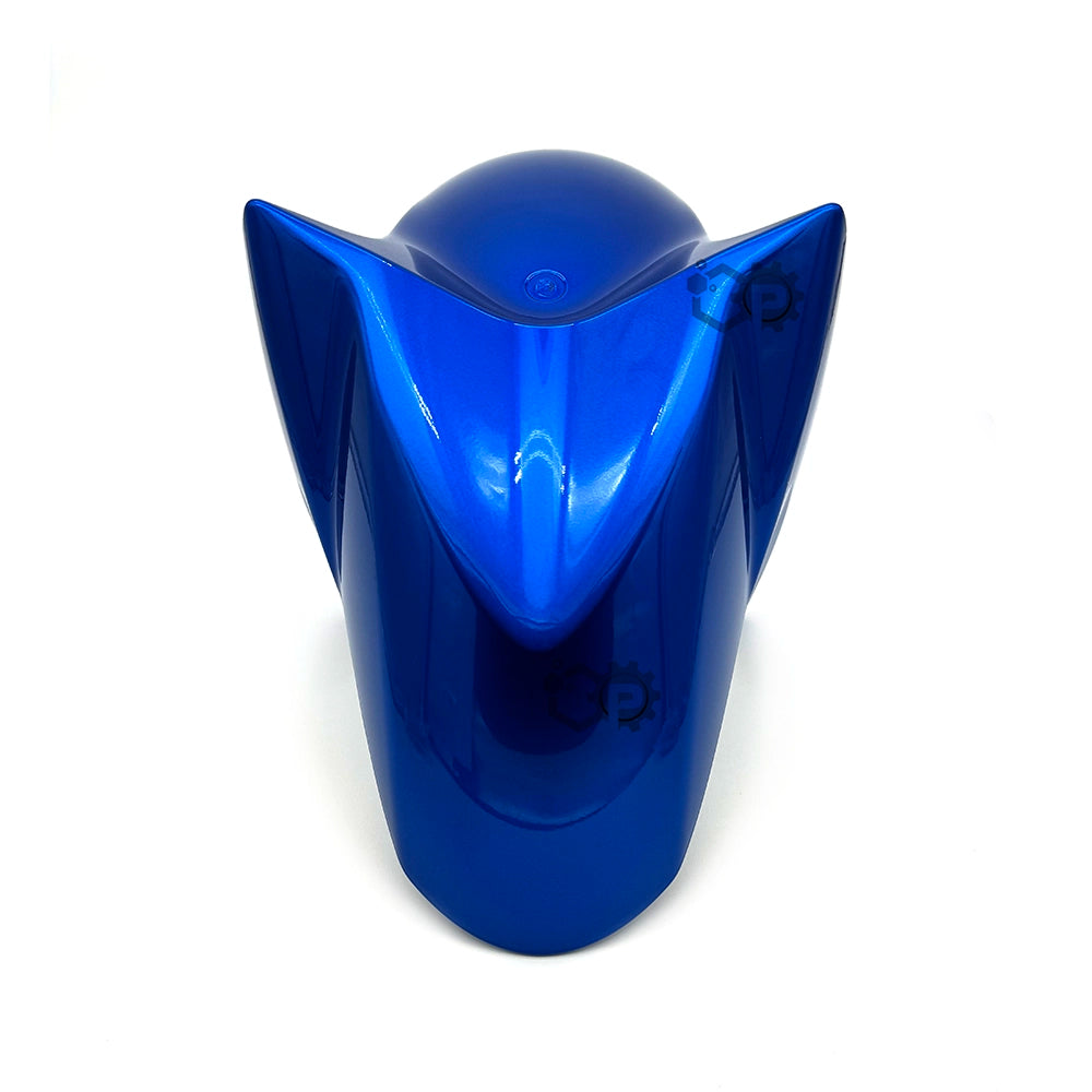 Blue plastic object on a white background