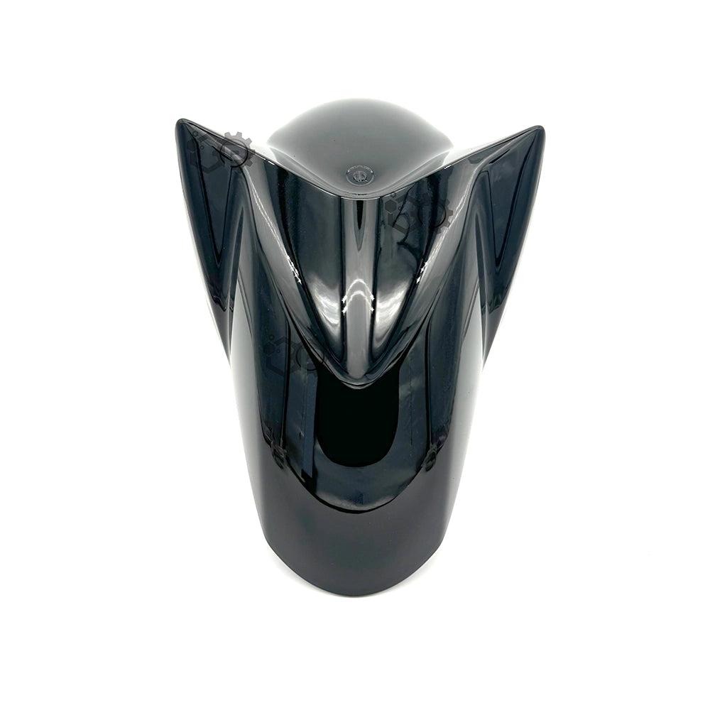 Black motorcycle windshield on a white background