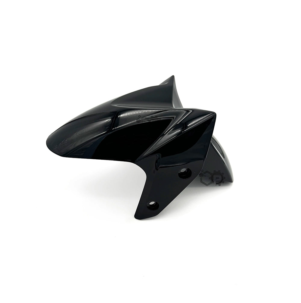 Black motorcycle fairing on a white background