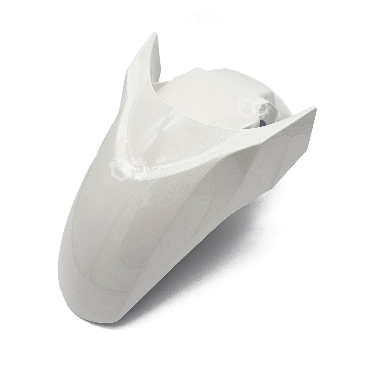 White motorcycle fender on a white background