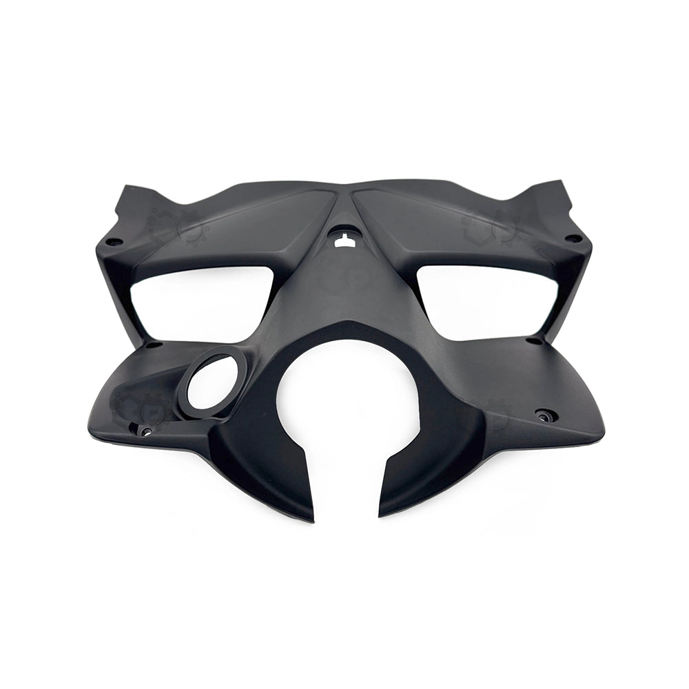 Black motorcycle fender on a white background
