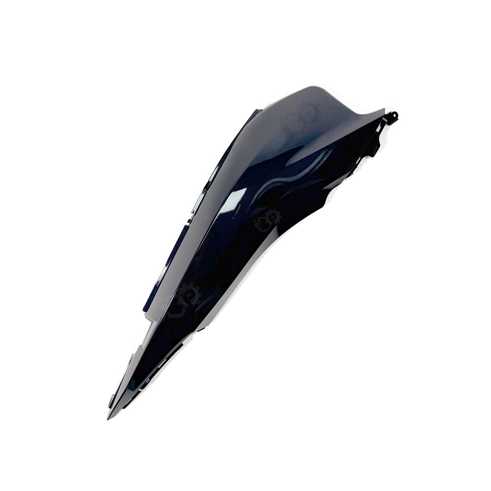 Black motorcycle fairing on a white background