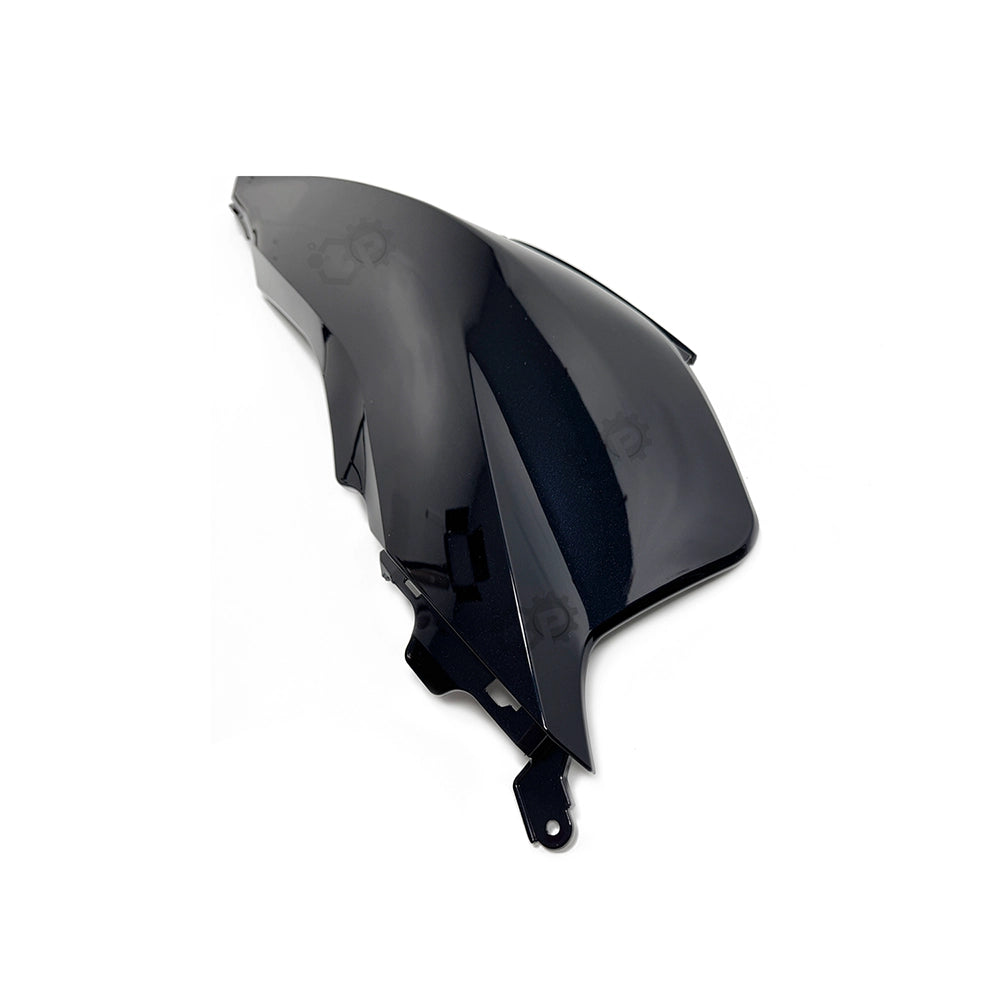 Black motorcycle windshield on a white background