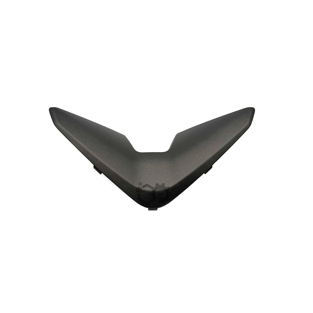 Black plastic car part on a white background