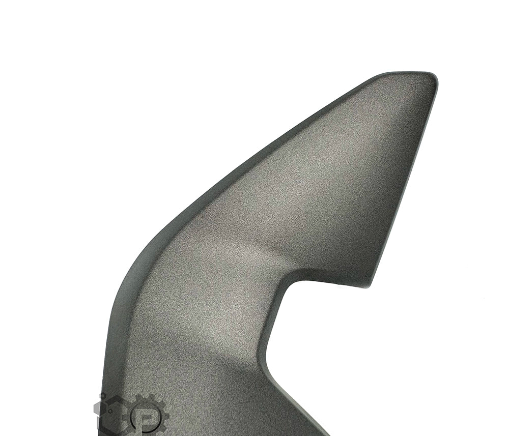 Close-up of a textured gray object on a white background