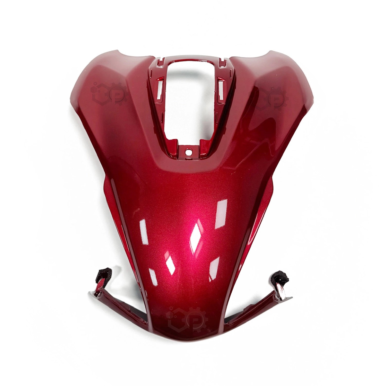 Red motorcycle fairing on a white background