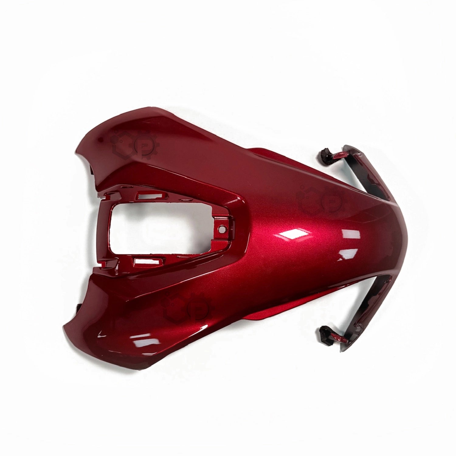 Red motorcycle fender on a white background