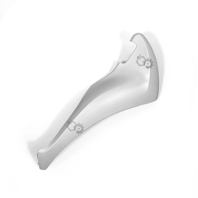 Silver shoe horn on a white background