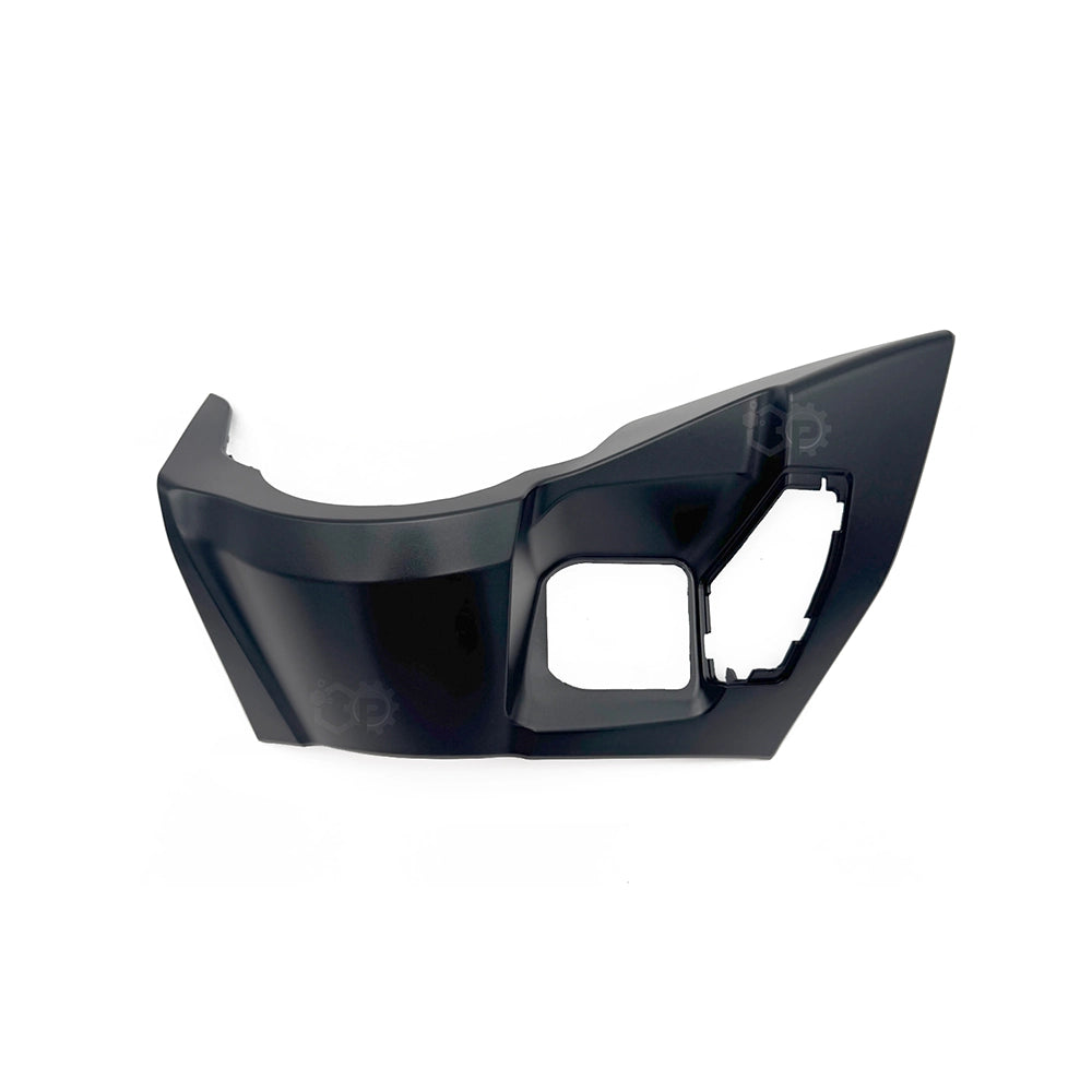 Black plastic motorbike bumper on a white background
