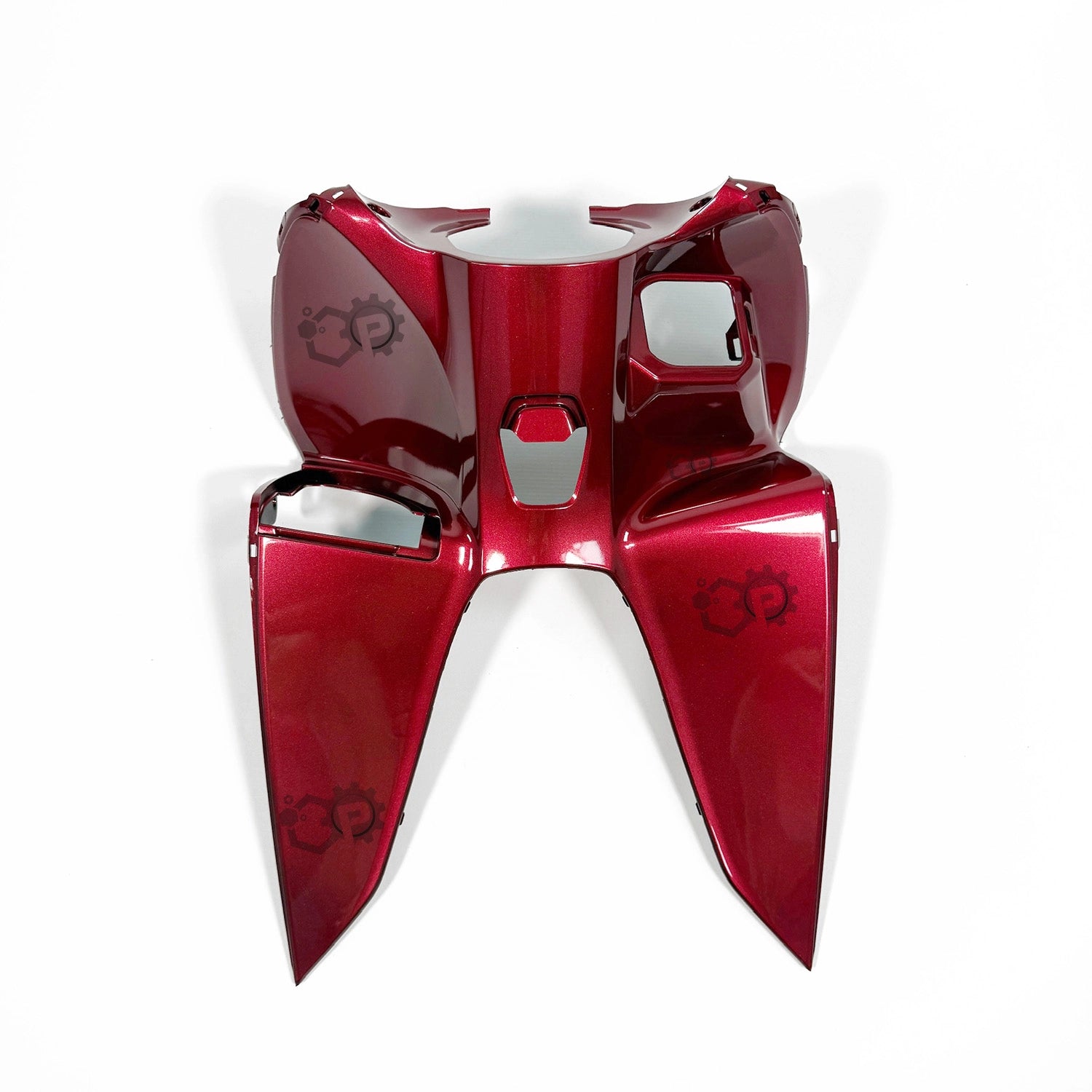 Red motorcycle fairing on a white background