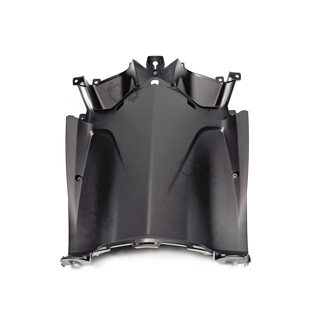 Black motorcycle fairing on a white background