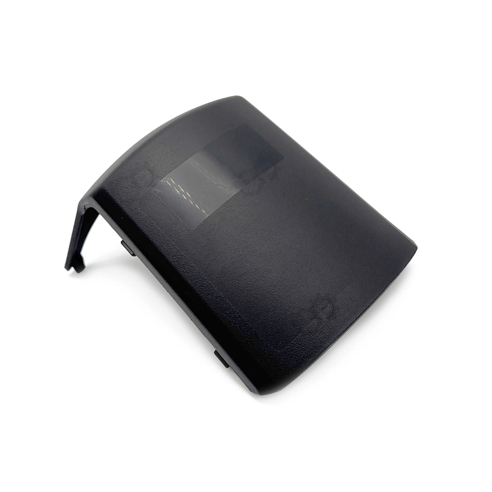 Black cover component on a white background