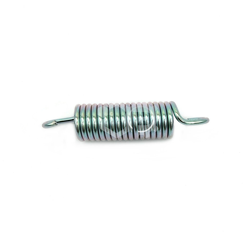 Metal spring with curved ends on a white background