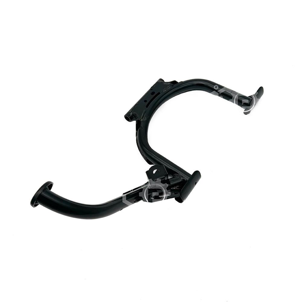 Black metal bracket on a white background
