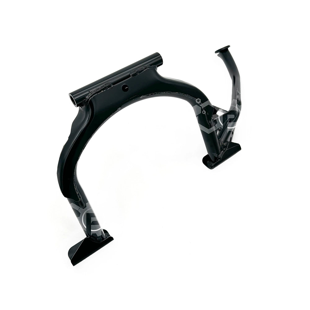 Black metal bracket with 'R&G' branding on a white background