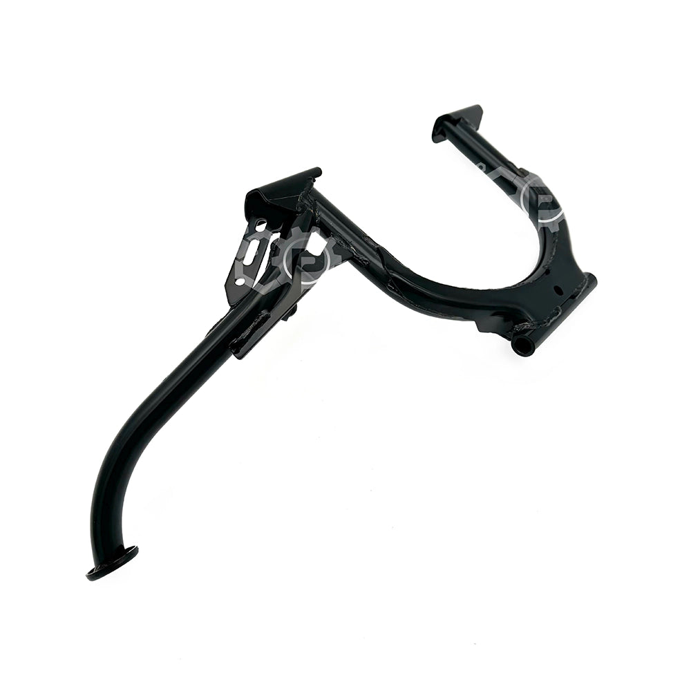 Black metal bracket on a white background