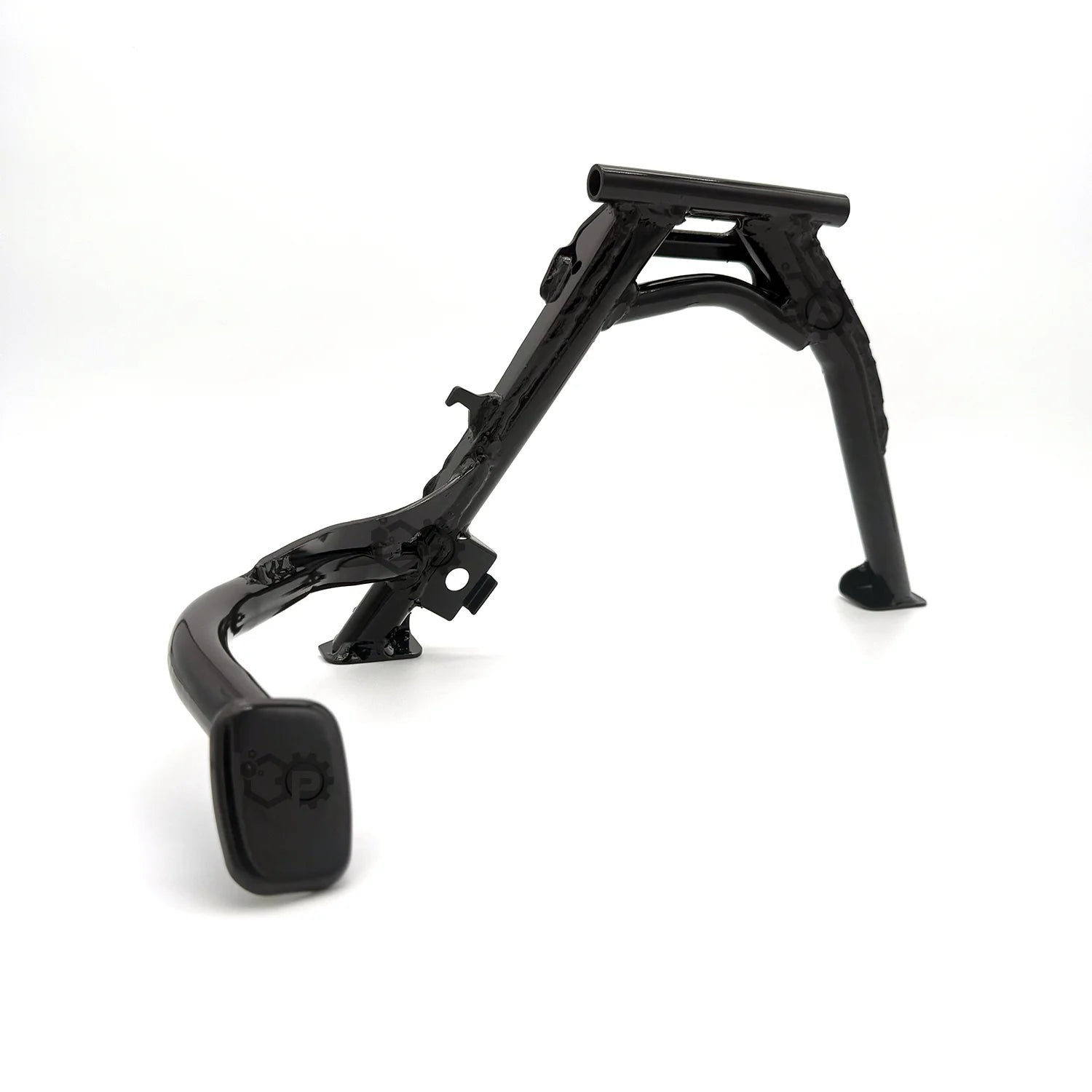 Black metal stand on a white background