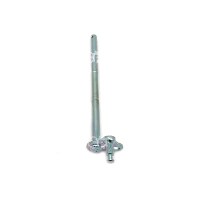 Metal rod with a hexagonal head on a white background