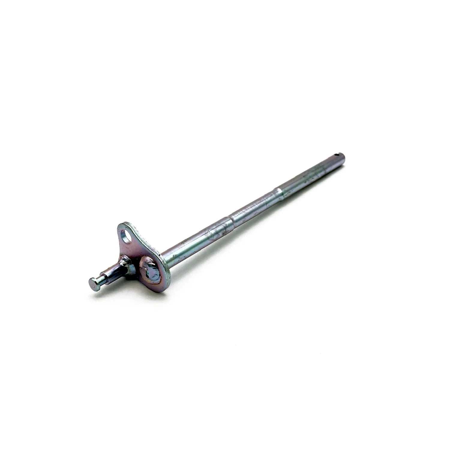 Metal shaft with a flange on a white background