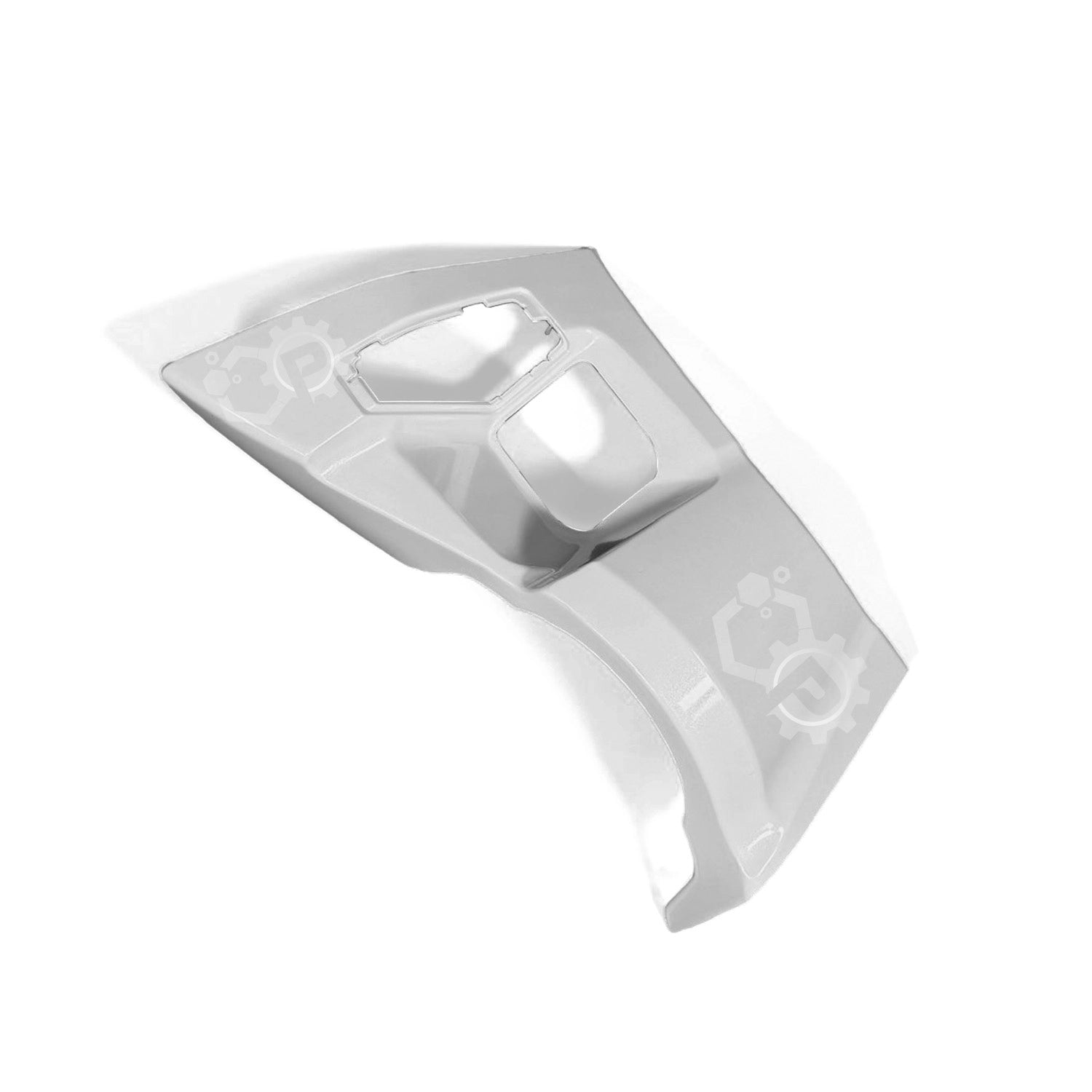 White plastic component on a white background
