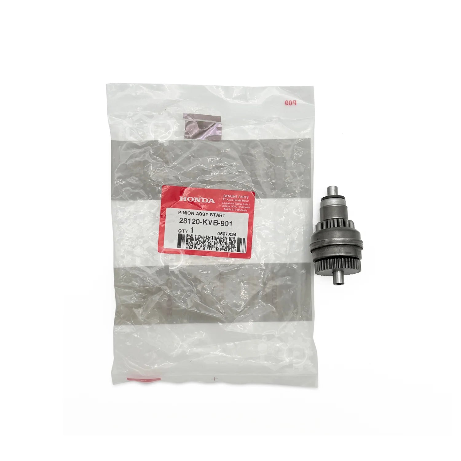 Honda pinion shaft assembly with packaging on a white background