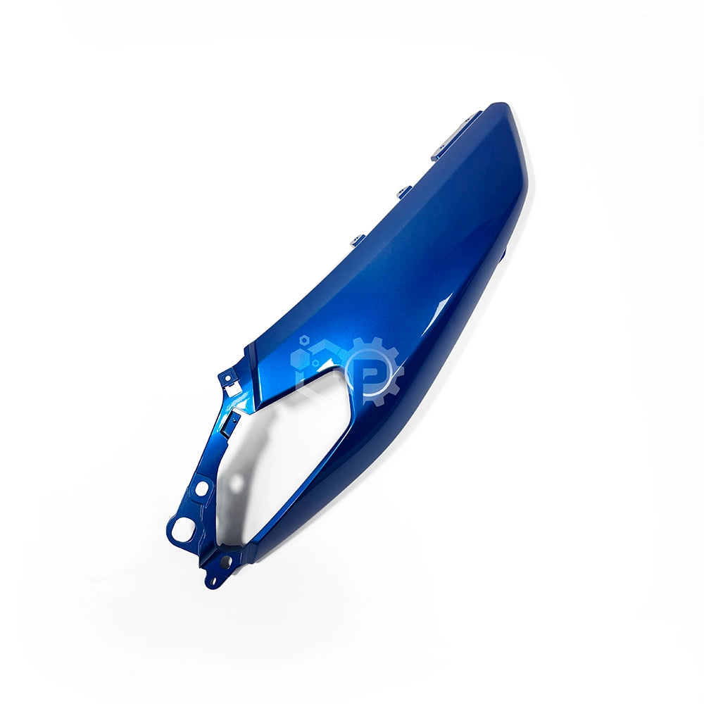 Blue motorcycle fender on a white background