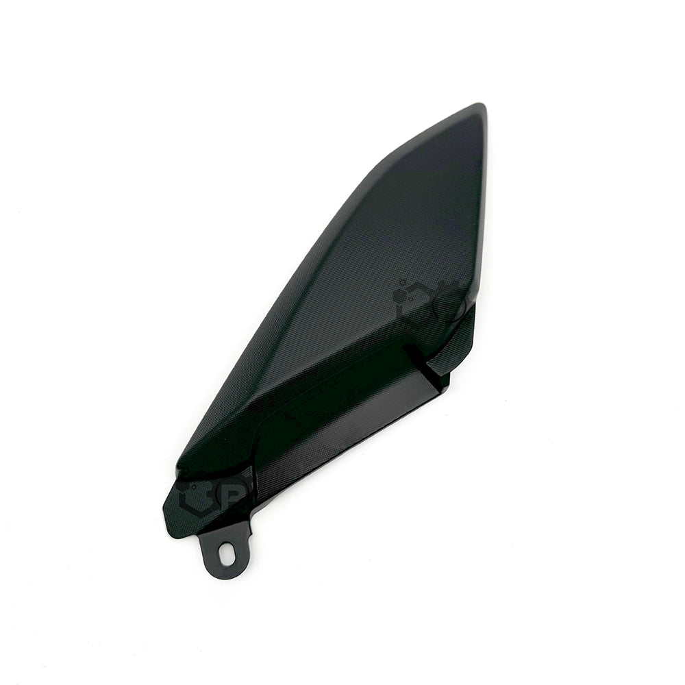 Black motorcycle windshield on a white background