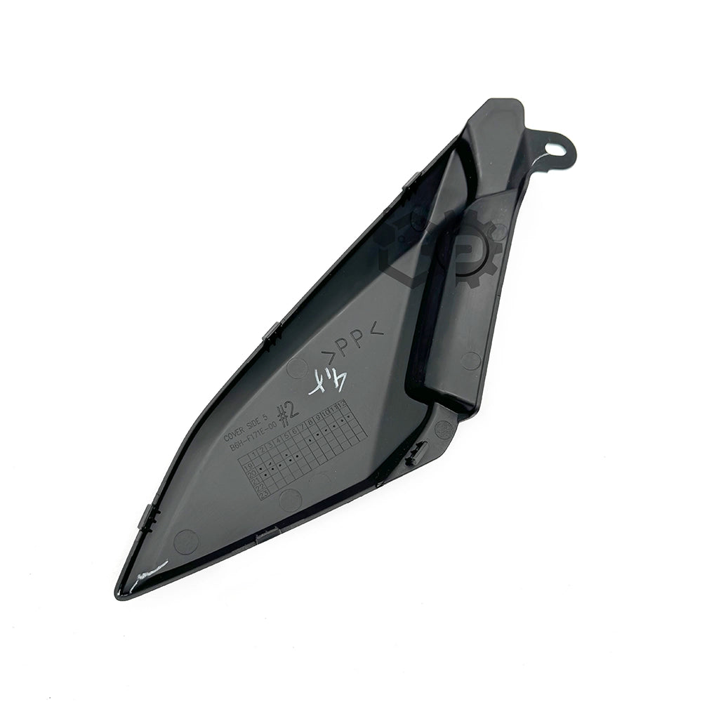 Black motorcycle fairing on a white background