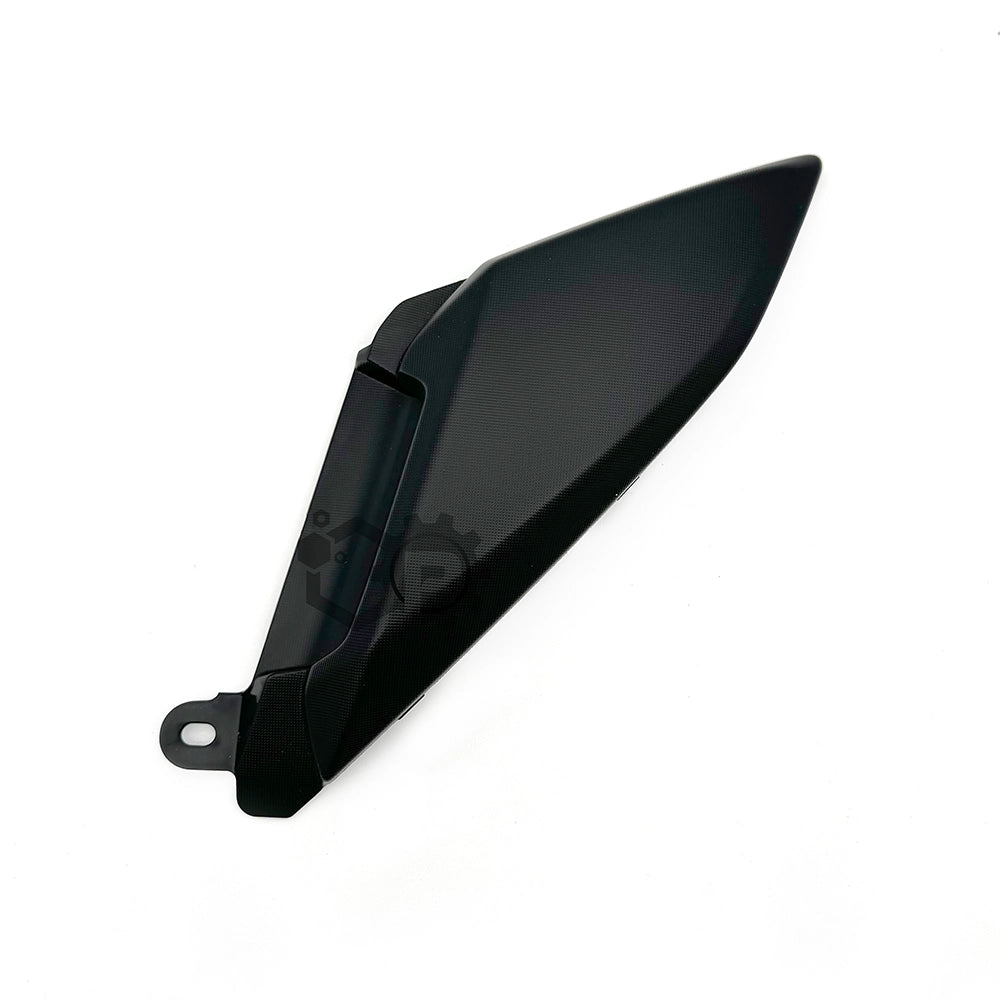 Black motorcycle windshield on a white background
