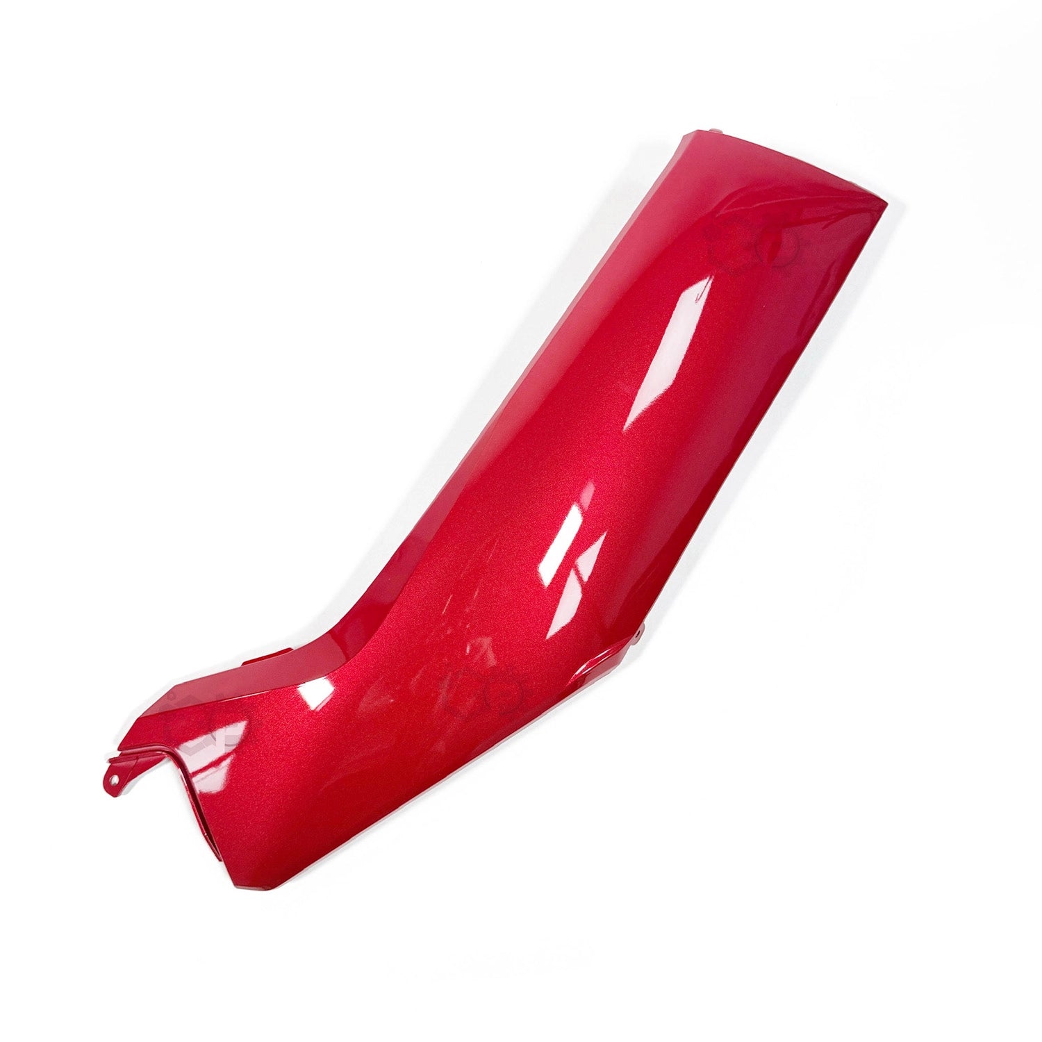 Red motorcycle fender on a white background