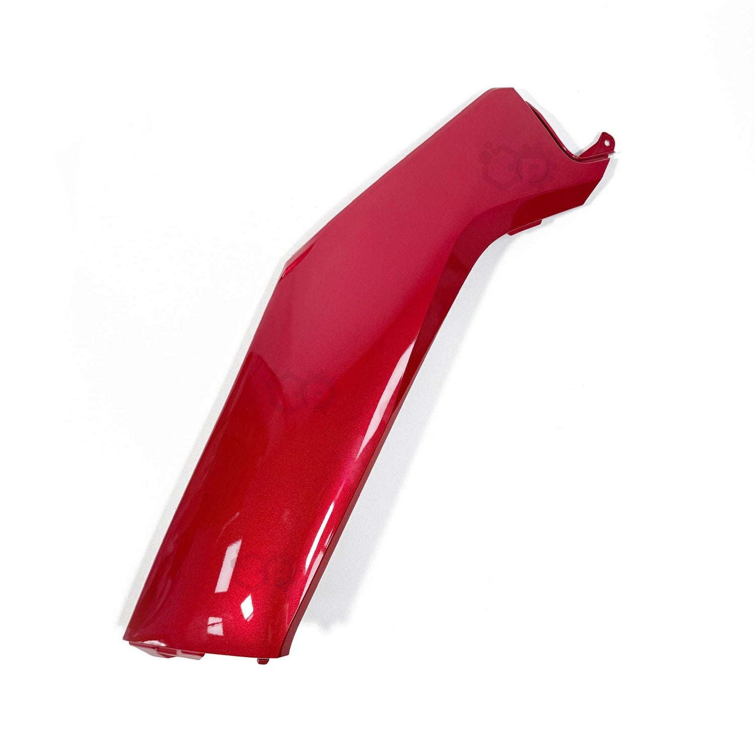Red plastic fender on a white background