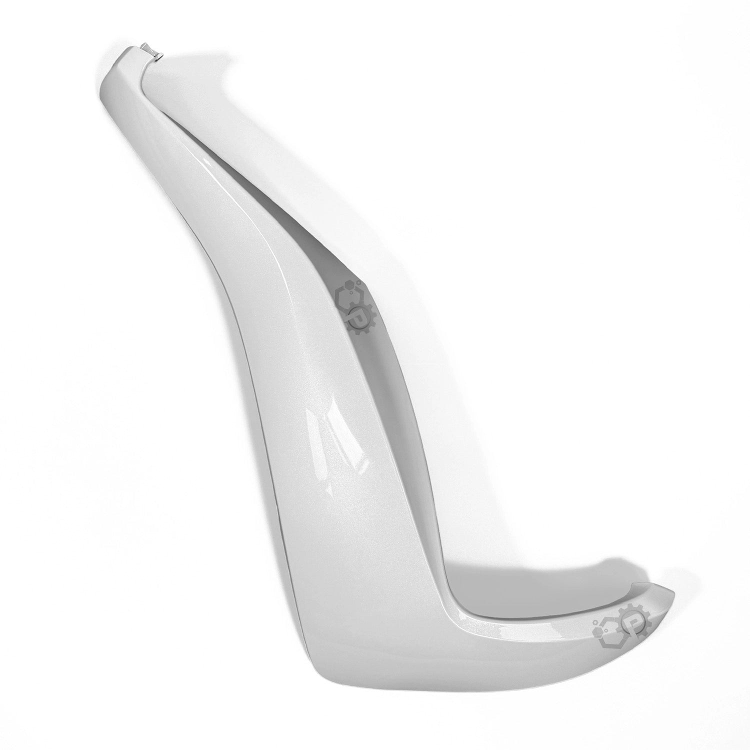White high-heeled shoe on a white background