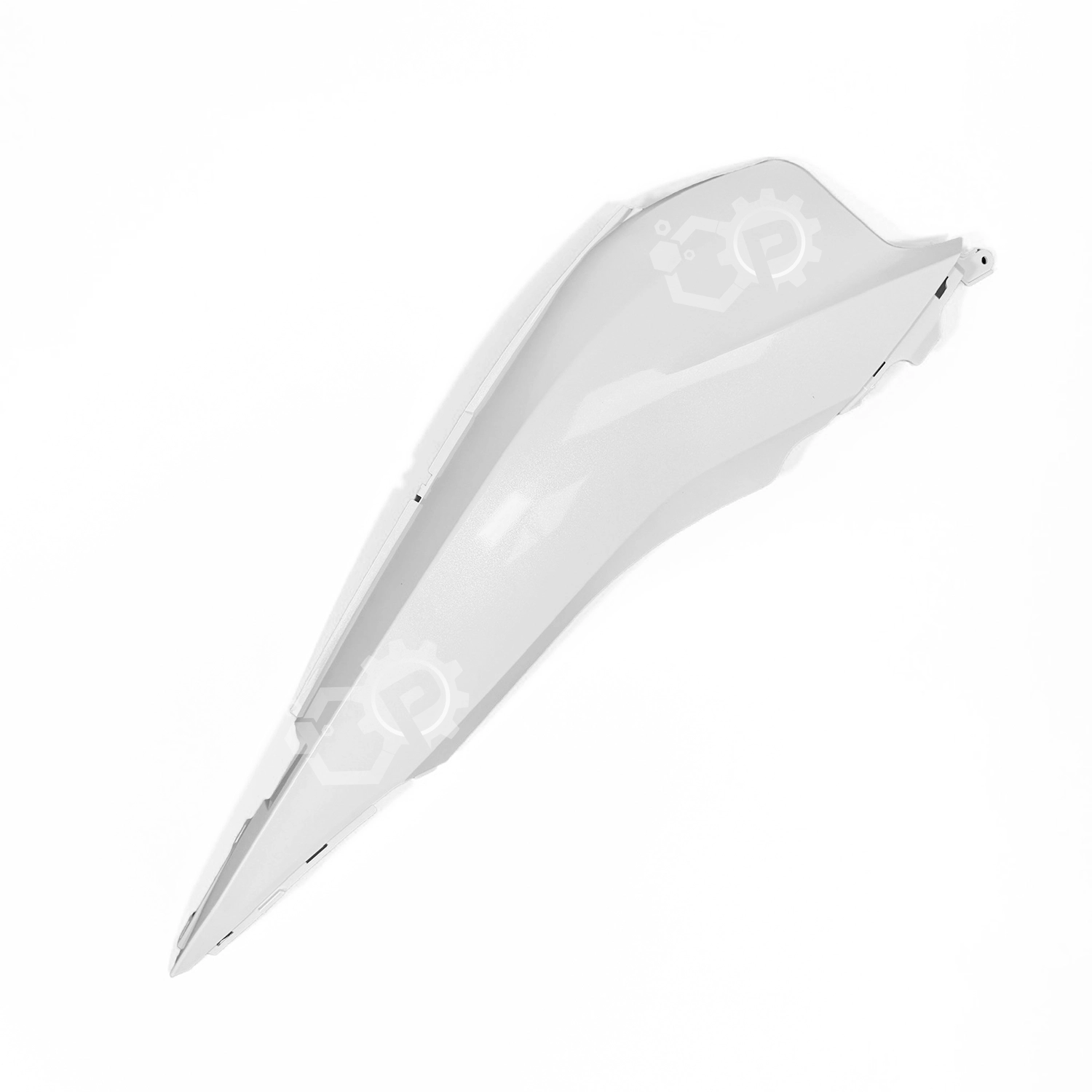 White plastic component on a white background