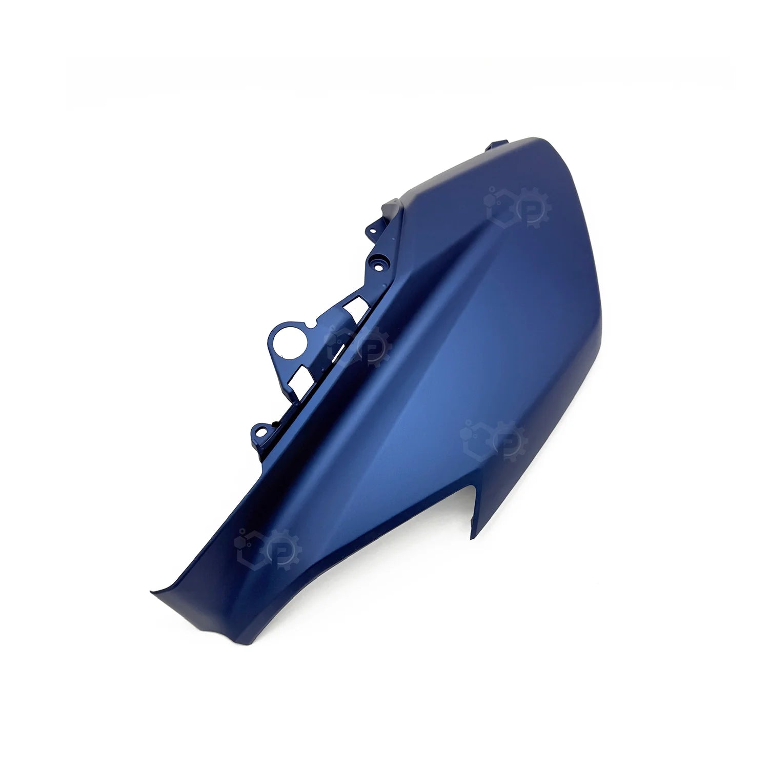 Blue motorcycle fender on a white background