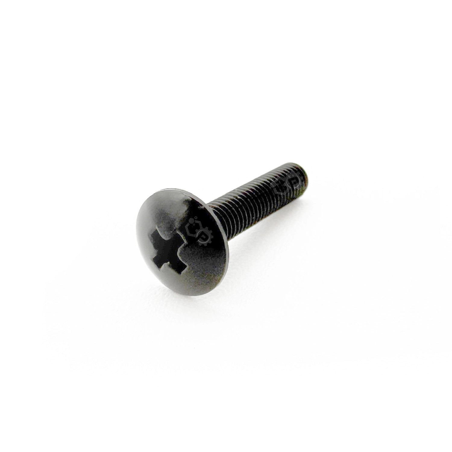 Black screw on a white background