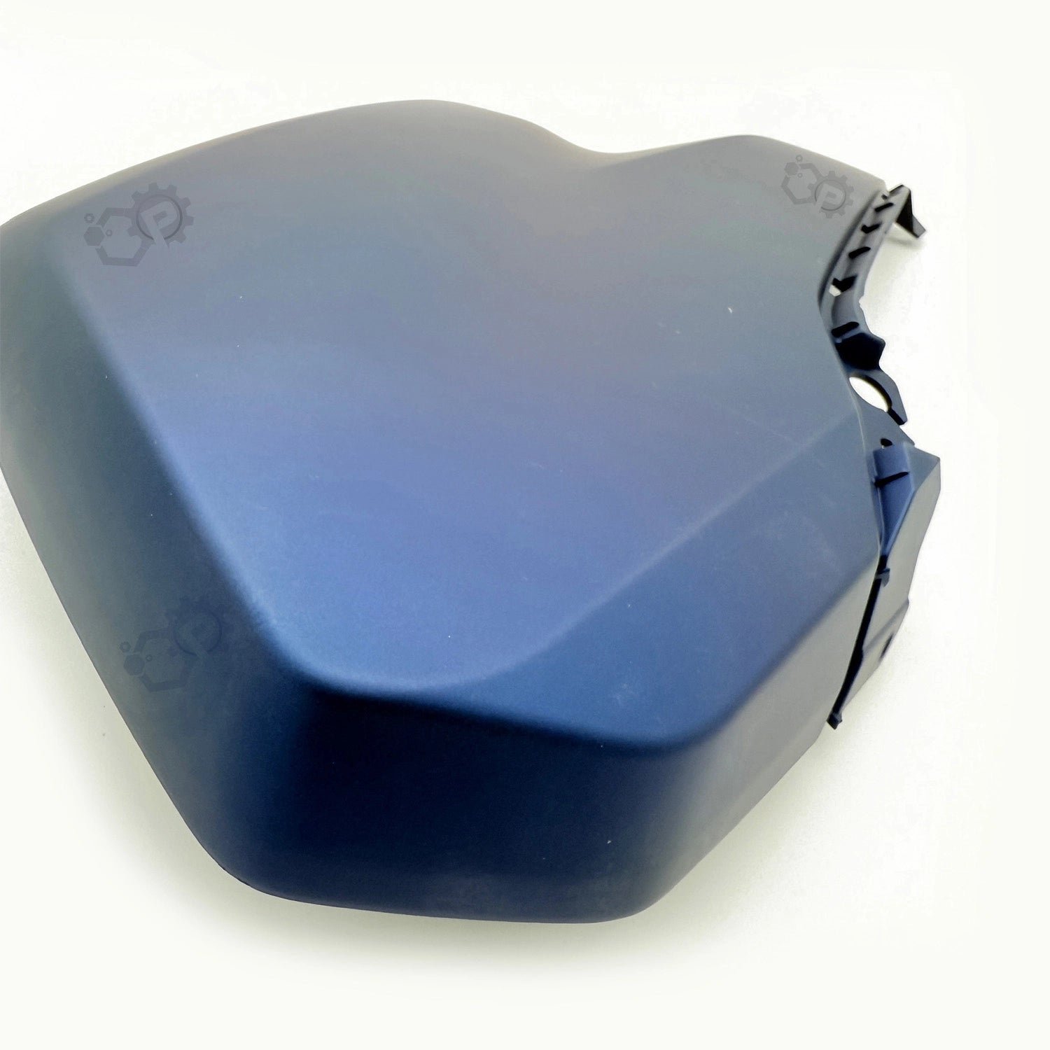 Blue motorcycle seat cover on a white background
