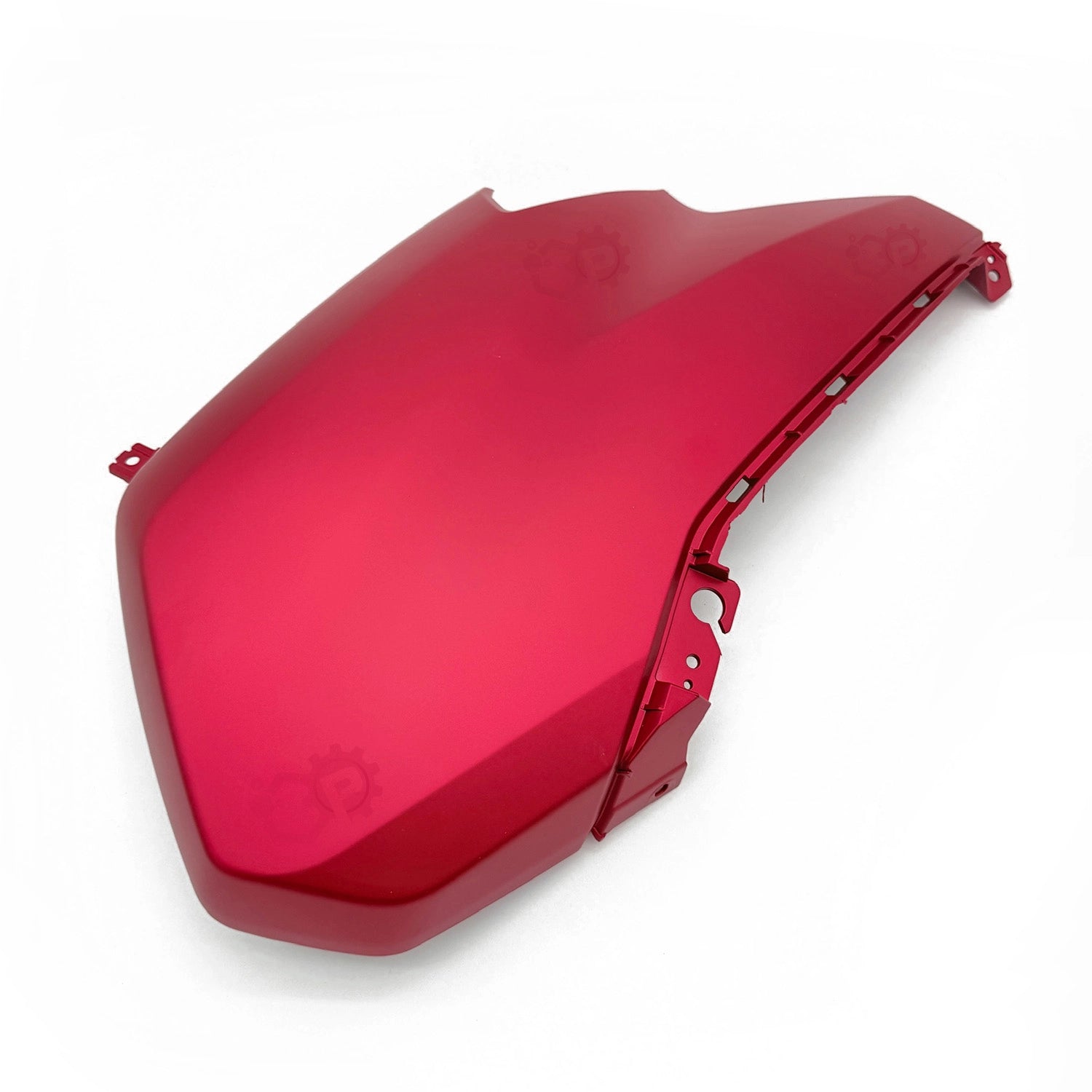 Red motorcycle cowling on a white background
