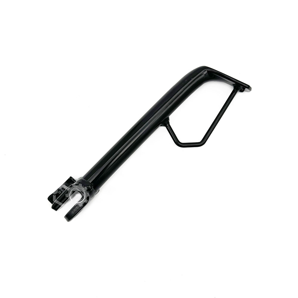 Black metal side stand on a white background