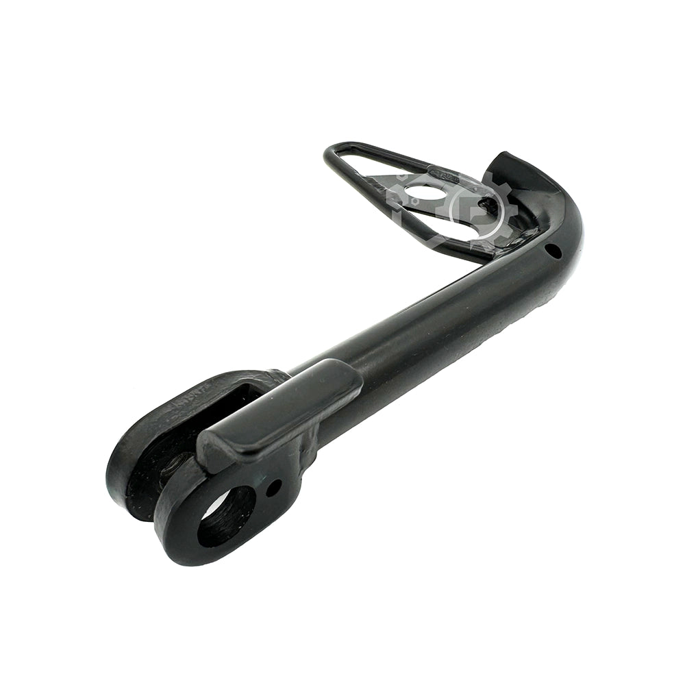 Black metal bracket on a white background