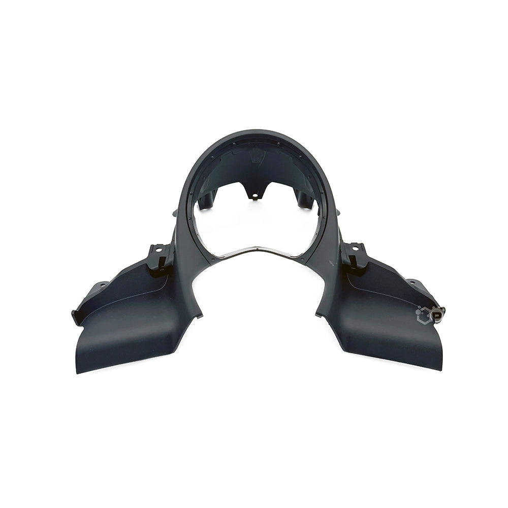 Black motorbike speedometer bumper on a white background